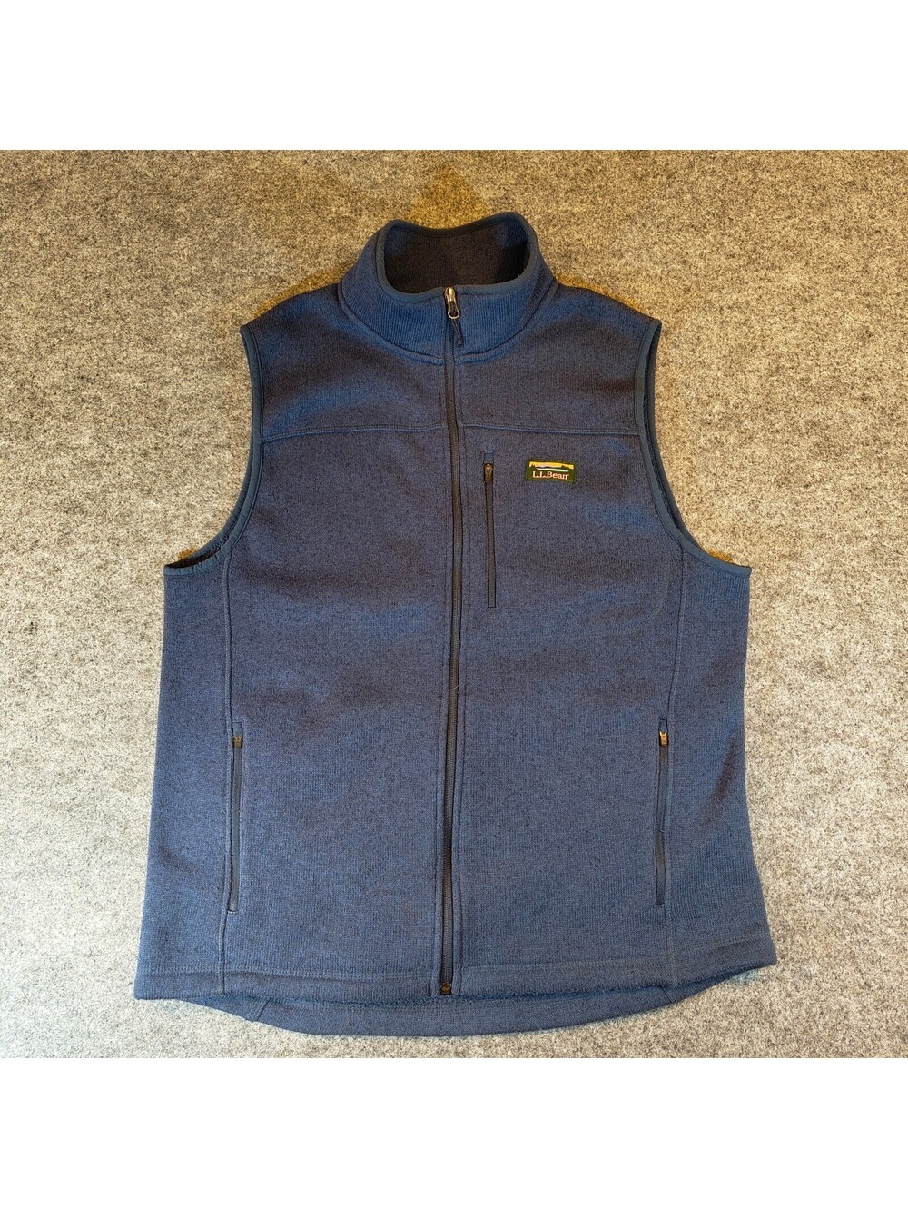 L.L. Bean Men's Blue Full Zip Fleece Vest Size Medium Regular Outdoor Gorpcore
